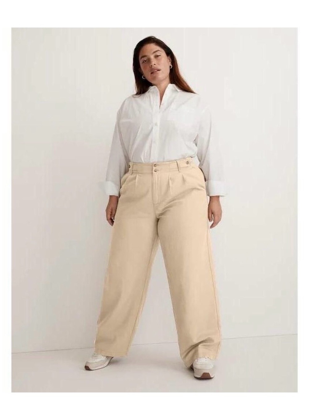 Madewell The Harlow Wide-Leg Beige Pants Size 16